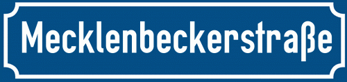Straßenschild Mecklenbeckerstraße zum kostenlosen Download