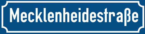 Straßenschild Mecklenheidestraße
