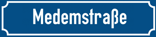Straßenschild Medemstraße
