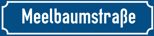Straßenschild Meelbaumstraße zum kostenlosen Download