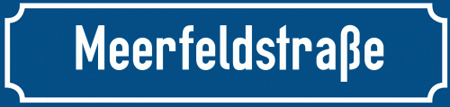 Straßenschild Meerfeldstraße zum kostenlosen Download