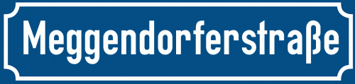 Straßenschild Meggendorferstraße zum kostenlosen Download