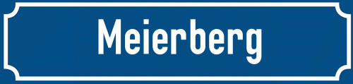Straßenschild Meierberg zum kostenlosen Download