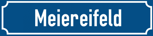 Straßenschild Meiereifeld