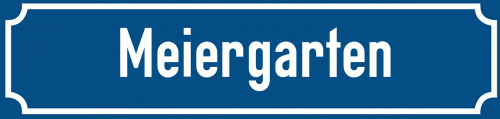 Straßenschild Meiergarten zum kostenlosen Download