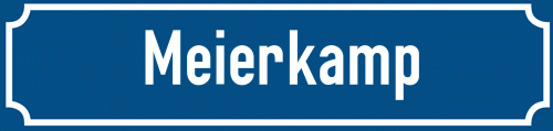 Straßenschild Meierkamp