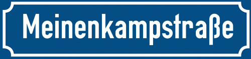Straßenschild Meinenkampstraße