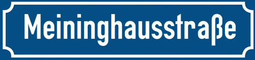 Straßenschild Meininghausstraße