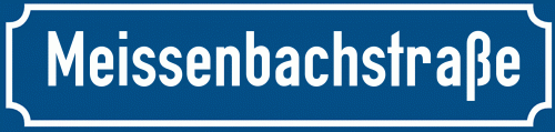 Straßenschild Meissenbachstraße zum kostenlosen Download