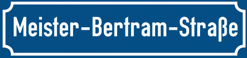 Straßenschild Meister-Bertram-Straße