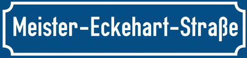 Straßenschild Meister-Eckehart-Straße