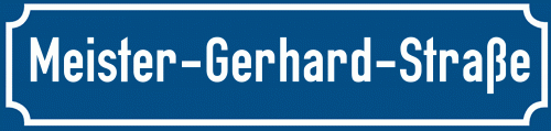 Straßenschild Meister-Gerhard-Straße