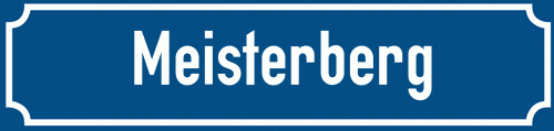 Straßenschild Meisterberg