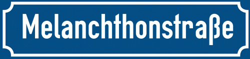 Straßenschild Melanchthonstraße zum kostenlosen Download