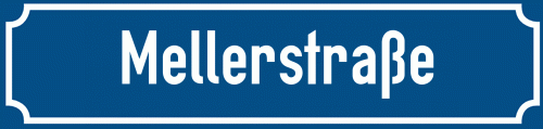 Straßenschild Mellerstraße