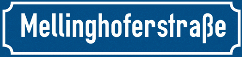 Straßenschild Mellinghoferstraße zum kostenlosen Download