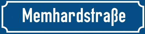 Straßenschild Memhardstraße zum kostenlosen Download