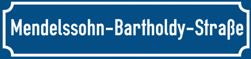 Straßenschild Mendelssohn-Bartholdy-Straße