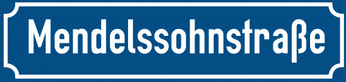Straßenschild Mendelssohnstraße zum kostenlosen Download