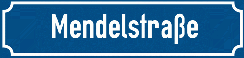 Straßenschild Mendelstraße zum kostenlosen Download