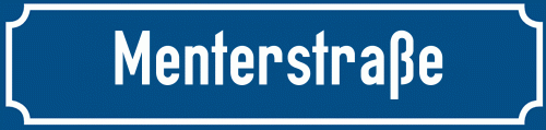 Straßenschild Menterstraße