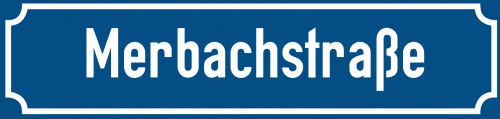 Straßenschild Merbachstraße