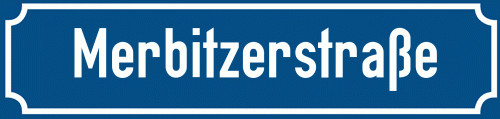Straßenschild Merbitzerstraße zum kostenlosen Download