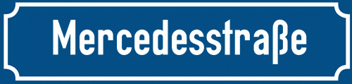 Straßenschild Mercedesstraße zum kostenlosen Download