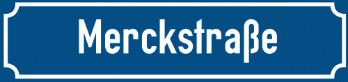 Straßenschild Merckstraße zum kostenlosen Download