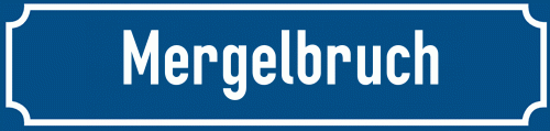 Straßenschild Mergelbruch