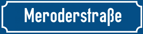 Straßenschild Meroderstraße zum kostenlosen Download