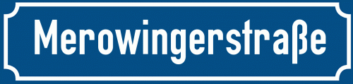 Straßenschild Merowingerstraße zum kostenlosen Download