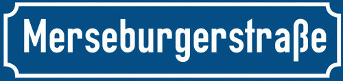 Straßenschild Merseburgerstraße zum kostenlosen Download
