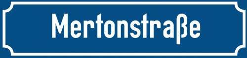 Straßenschild Mertonstraße