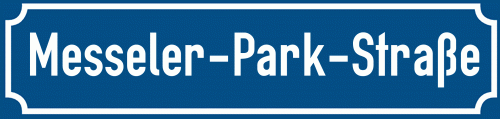 Straßenschild Messeler-Park-Straße