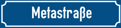 Straßenschild Metastraße zum kostenlosen Download