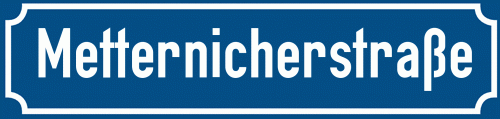 Straßenschild Metternicherstraße zum kostenlosen Download