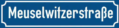 Straßenschild Meuselwitzerstraße zum kostenlosen Download