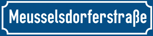 Straßenschild Meusselsdorferstraße zum kostenlosen Download