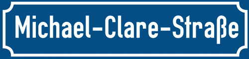 Straßenschild Michael-Clare-Straße zum kostenlosen Download