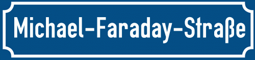 Straßenschild Michael-Faraday-Straße zum kostenlosen Download