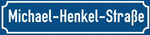 Straßenschild Michael-Henkel-Straße