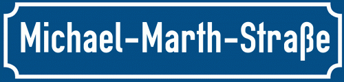 Straßenschild Michael-Marth-Straße zum kostenlosen Download