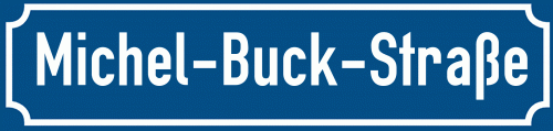 Straßenschild Michel-Buck-Straße