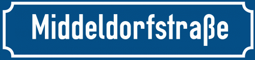 Straßenschild Middeldorfstraße