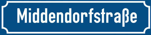 Straßenschild Middendorfstraße