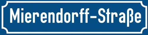 Straßenschild Mierendorff-Straße
