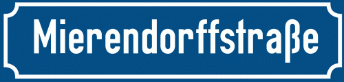 Straßenschild Mierendorffstraße zum kostenlosen Download