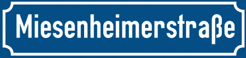 Straßenschild Miesenheimerstraße zum kostenlosen Download