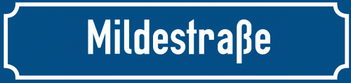 Straßenschild Mildestraße